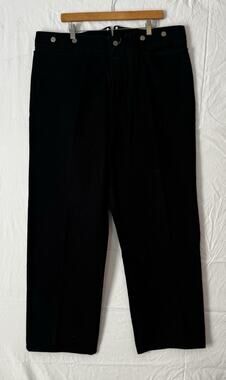 Wah Maker Pants Mens 42x30 Black Buckle Back Western Suspender Buttons Costume